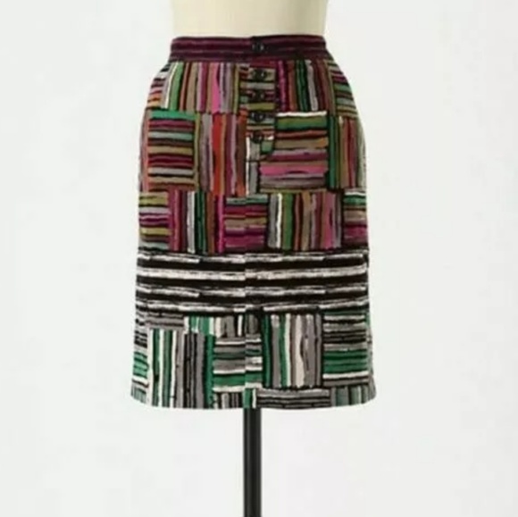 Anthropologie Dresses & Skirts - Anthropologie Odille Velour Spectrum Map Skirt 14